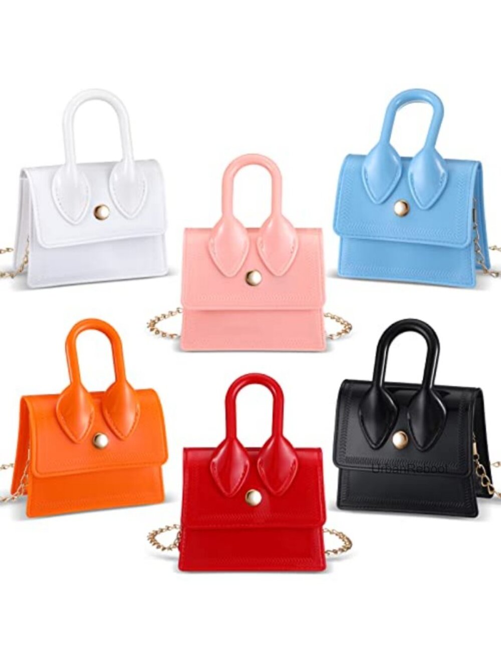 Mini Purse Set 6 Pcs PVC Crossbody Handbag Toddler Girls Party Favors